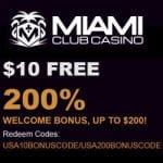Miami Club Casino No Deposit Bonus Codes