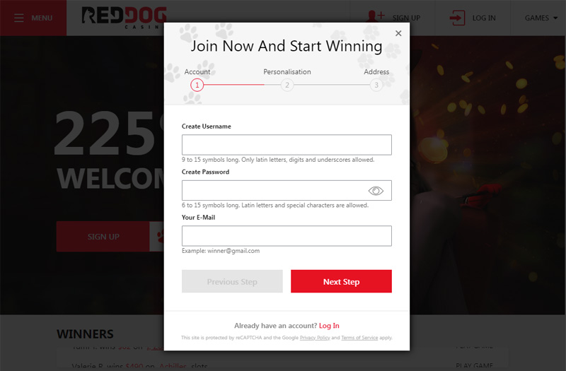 red dog casino codes no deposit