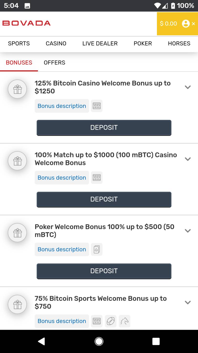 Bovada Casino No Deposit Bonus 2016