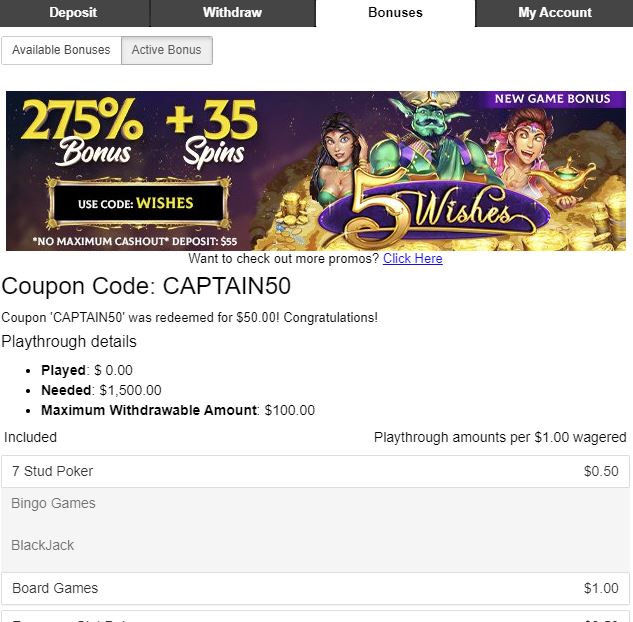 captain jack no deposit bonus codes 2021