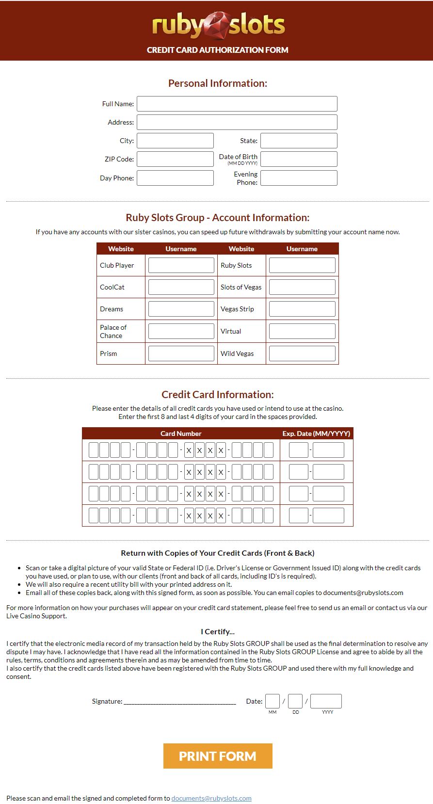 ruby slots casino login